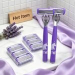Ladies' Deluxe 6-Blade Razor – Hypoallergenic Stainless Steel Shaver with 1 Handle & 12 Replacement Blades - Image 3