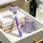 Ladies' Deluxe 6-Blade Razor – Hypoallergenic Stainless Steel Shaver with 1 Handle & 12 Replacement Blades