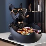Large French Bulldog Decorative Storage Tray Statue