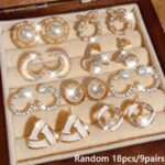 Luxury Elegant Imitation Pearl Earring Set – Moon, Mermaid Tail, Bow & Triangle Fashion Stud Earrings - Image 11