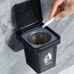 Mini Wall-Mounted Car Trash Bin with Ashtray Lid - Image 13