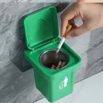 Mini Wall-Mounted Car Trash Bin with Ashtray Lid - Image 2
