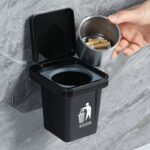 Mini Wall-Mounted Car Trash Bin with Ashtray Lid - Image 4