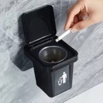 Mini Wall-Mounted Car Trash Bin with Ashtray Lid - Image 6
