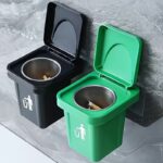 Mini Wall-Mounted Car Trash Bin with Ashtray Lid - Image 8