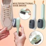 Multi-Functional Liquid Dispenser Cleaning Brush – Soft Bristle Shoe Brush with Plastic Handle for Bathroom, Kitchen & Laundry
