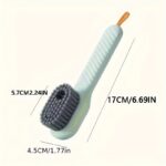 Multi-Functional Liquid Dispenser Cleaning Brush – Soft Bristle Shoe Brush with Plastic Handle for Bathroom, Kitchen & Laundry - Image 3