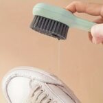 Multi-Functional Liquid Dispenser Cleaning Brush – Soft Bristle Shoe Brush with Plastic Handle for Bathroom, Kitchen & Laundry - Image 4