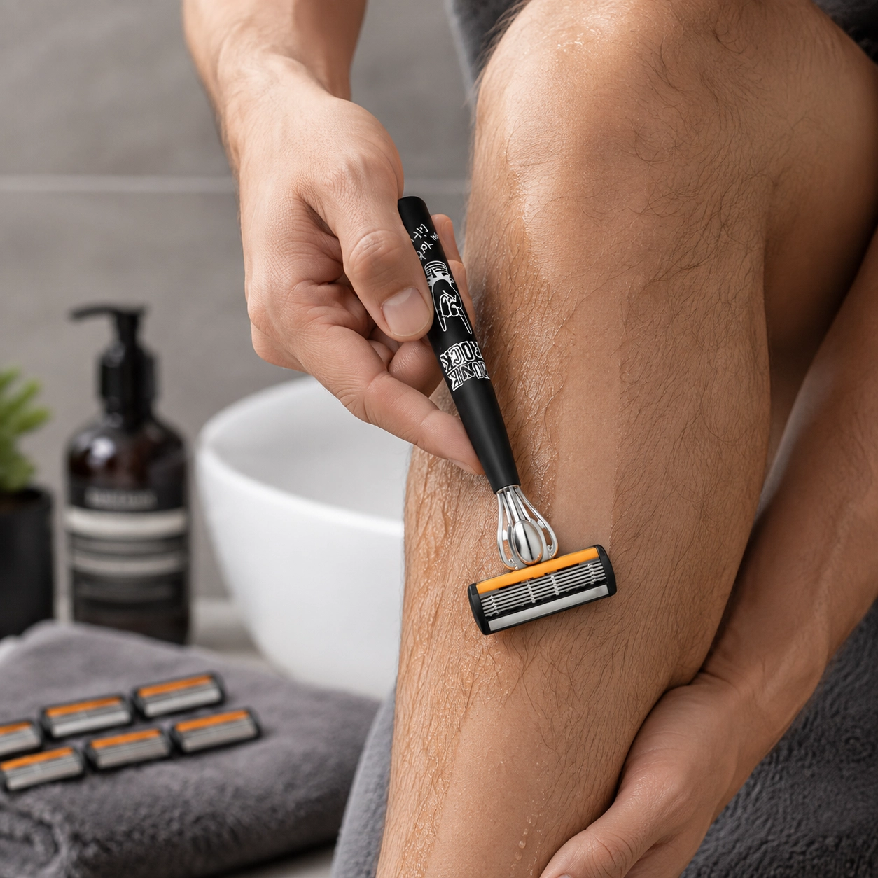NATG657 6-Layer Manual Safety Razor with 6 Precision Stainless Steel Blades – Reusable Face & Body Hair Removal Shaver for Men & Women - Image 1