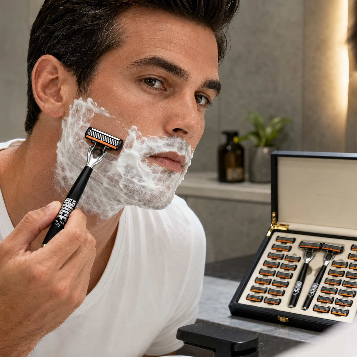 NATG692-1.webp Men’s 6-Blade Manual Razor Set with 30 Replacement Heads - Image 1