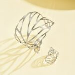 Retro Hollow Leaf Open Bangle & Ring Set (2-Piece) - Image 8