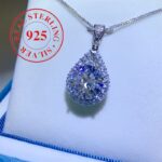S925 Sterling Silver Moissanite Teardrop Pendant Necklace for Men & Women – Elegant Wedding, Engagement & Anniversary Jewelry - Image 5