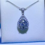 S925 Sterling Silver Moissanite Teardrop Pendant Necklace for Men & Women – Elegant Wedding, Engagement & Anniversary Jewelry - Image 2