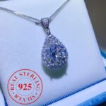 S925 Sterling Silver Moissanite Teardrop Pendant Necklace for Men & Women – Elegant Wedding, Engagement & Anniversary Jewelry - Image 8