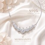 S925 Sterling Silver Necklace with 7 Moissanite Stones – 4.7 Carat Total, Adjustable Collarbone Chain - Image 3