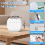 USB Rechargeable Electric Nail Clipper with LED Light - Image 21