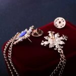 Vintage Blue Crystal Chain Collar Pin – Elegant Double-Layer Shirt Brooch - Image 15