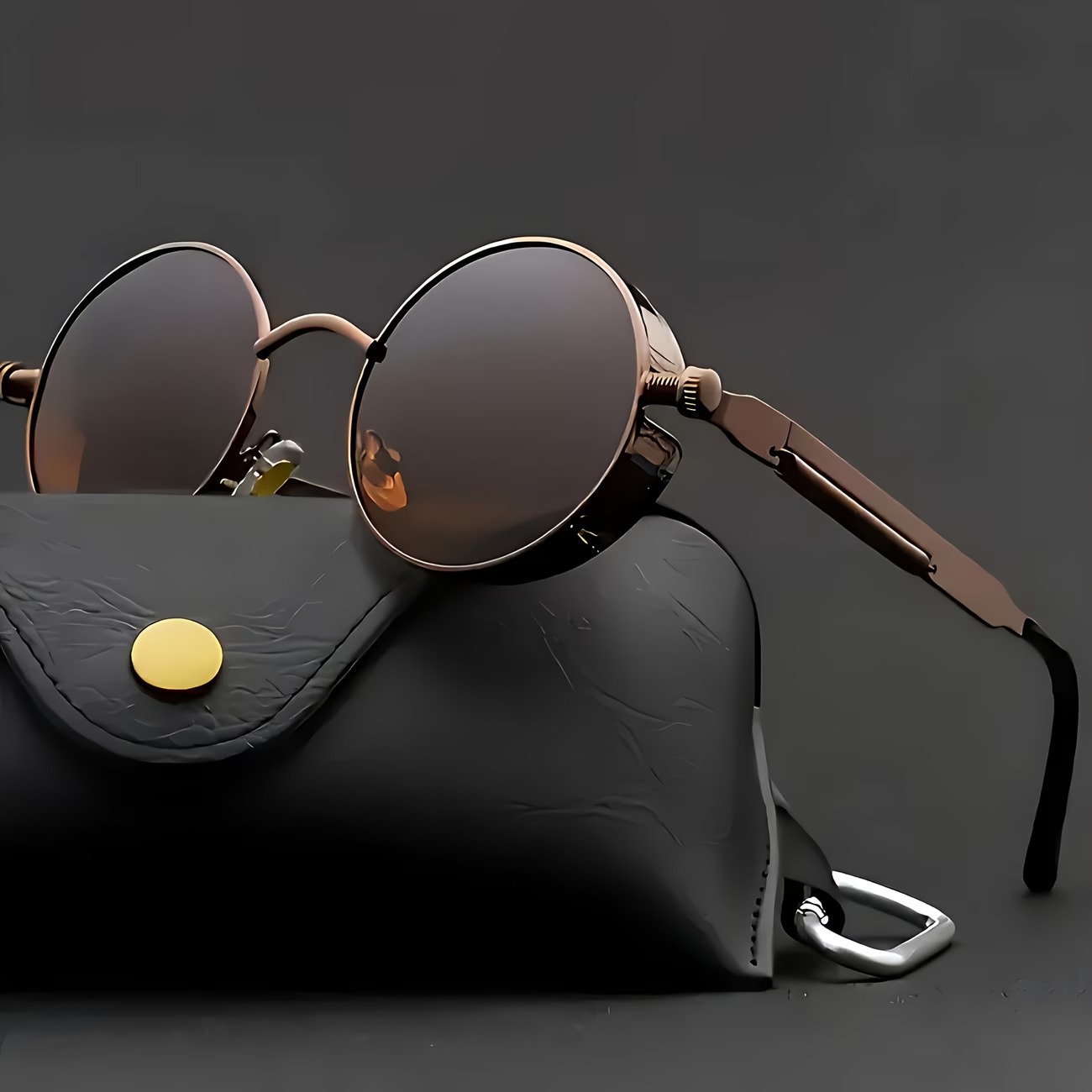 Vintage Round Metal Frame Fashion Sunglasses (3) Vintage Round Metal Frame Fashion Sunglasses - Image 1