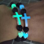 Volcano Stone Glow Cross Bracelet