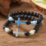 Volcano Stone Glow Cross Bracelet - Image 4