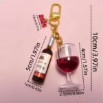 Wine Bottle & Glass Keychain - Image 4