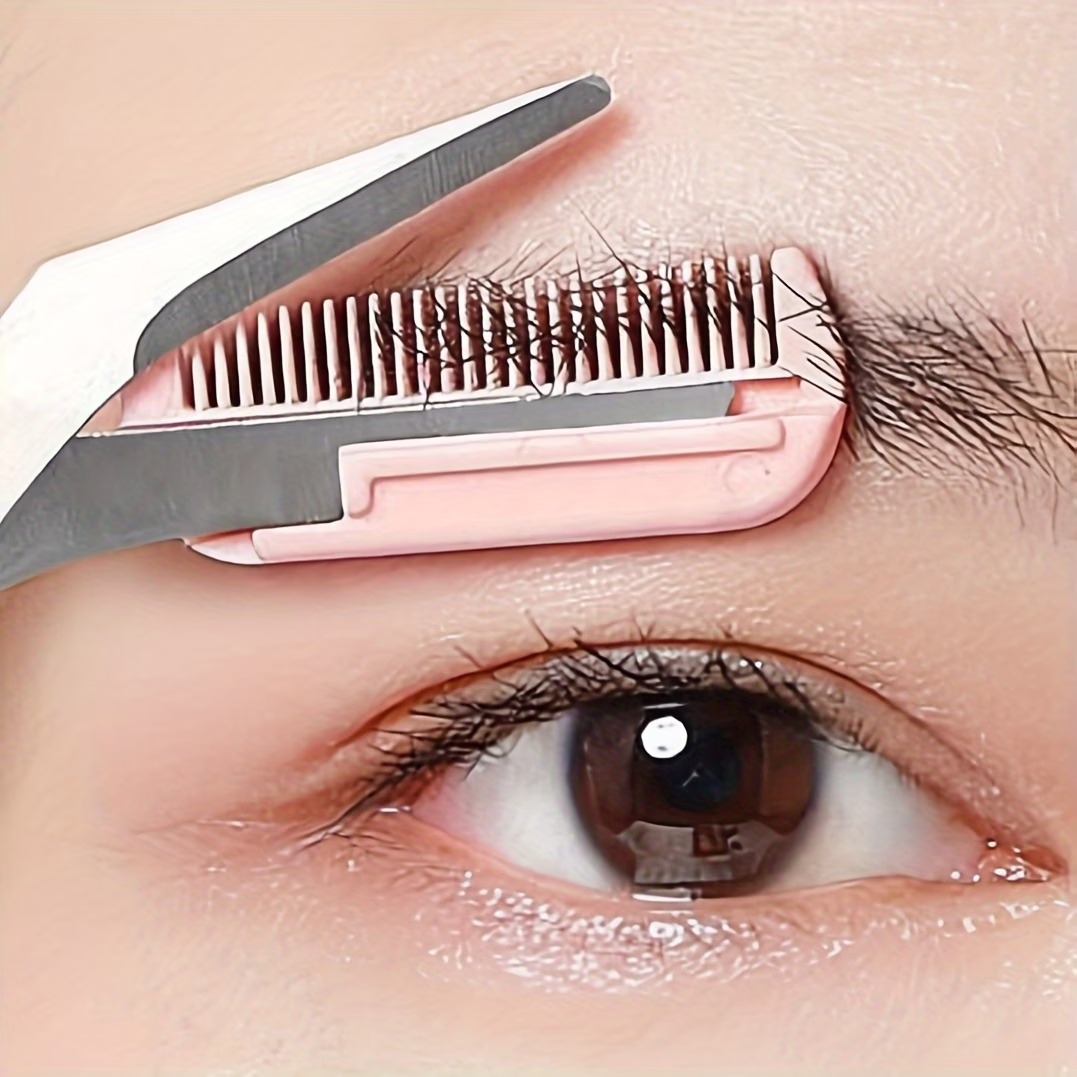 Precision Eyebrow Comb with Built-In Scissors – Stainless Steel Brow Trimming Tool with Random Postcard Precision Eyebrow Comb with Built-In Scissors – Stainless Steel Brow Trimming Tool with Random Postcard
