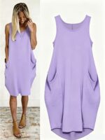 Plus Size Loose Solid Color Vest Dress - Image 10