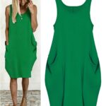 Plus Size Loose Solid Color Vest Dress