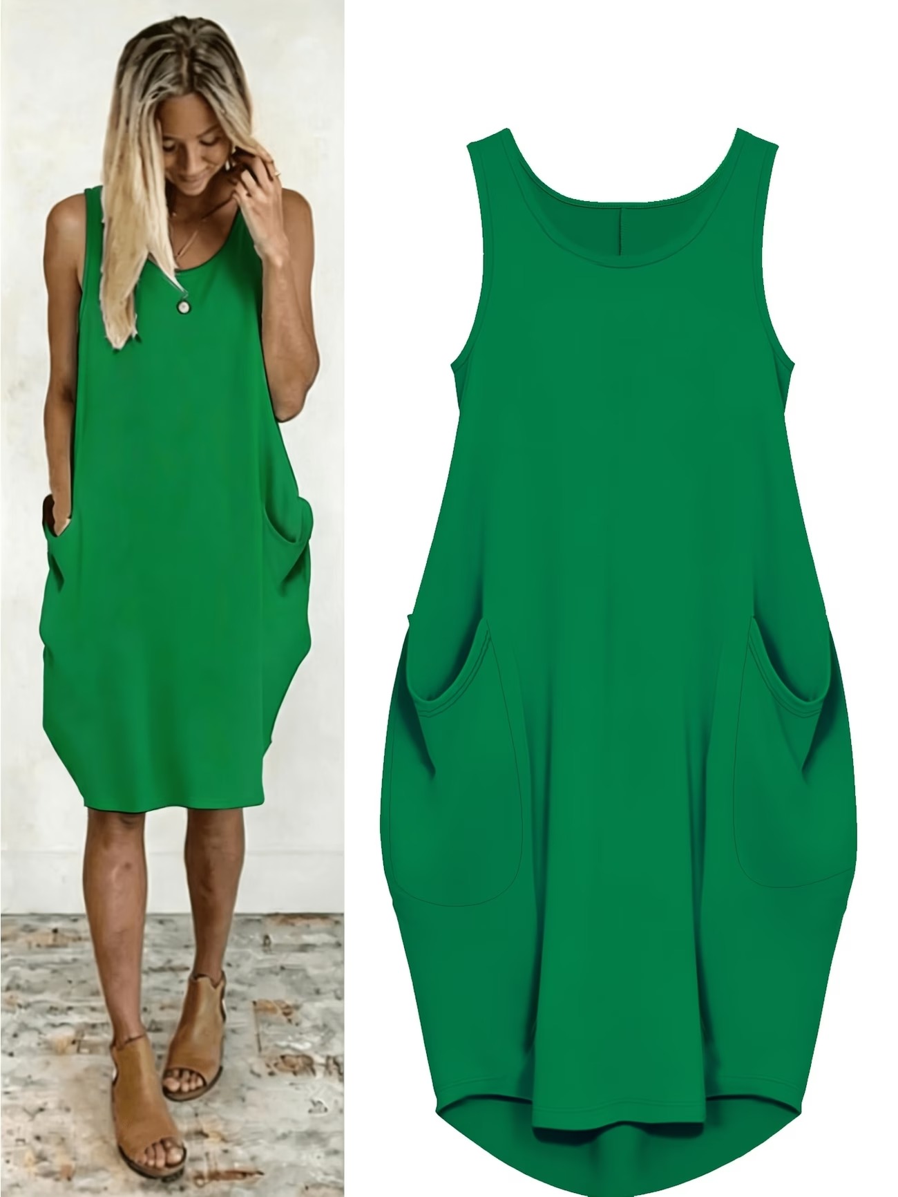 imgi_13_a2338c65-d1d3-43c4-a9f0-1ad1c2eb9b97-1.jpg Plus Size Loose Solid Color Vest Dress - Image 1