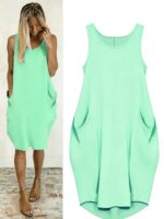 Plus Size Loose Solid Color Vest Dress - Image 5