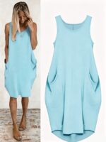 Plus Size Loose Solid Color Vest Dress - Image 7