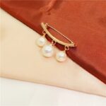 Elegant Pearl Safety Pin Brooch – Gold-Tone Decorative Collar & Dress Pin - Image 3