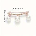 Elegant Pearl Safety Pin Brooch – Gold-Tone Decorative Collar & Dress Pin - Image 7