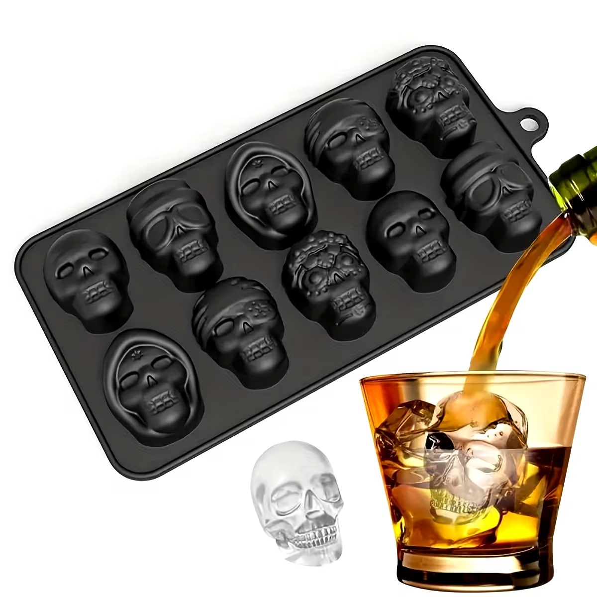 imgi_90_95206a179f3386ed8292a0cf01bb2272_FkxYkBlhWamE8 10-Cavity Skull Silicone Ice Cube Mold - Image 1