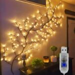 1pc 48-LED Vine Branch String Lights – 150cm Bendable Branch Lights with 8 Flash Modes, USB Powered for Home & Party Decor