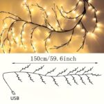 1pc 48-LED Vine Branch String Lights – 150cm Bendable Branch Lights with 8 Flash Modes, USB Powered for Home & Party Decor - Image 3