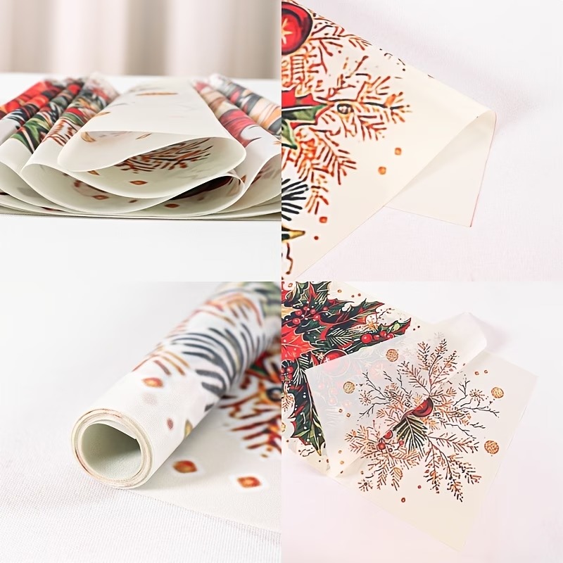 1pc Christmas Table Runner – Vintage Poinsettia & Holly Berry Printed Polyester Table Decor for Holiday Dining - Image 12