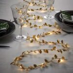 1pc Golden Leaf LED String Lights – 2m Battery-Operated Decorative Fairy Lights for Home, Bedroom, Wedding & Christmas