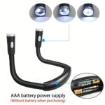 1pc White Dimmable LED Studying Reading Night Light, Eye Protection Neck Light, USB Rechargeable or AAA Battery Powered, Portable Neck Lamp for Night Running, Reading & Bedside Use - Image 8