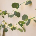 2-Set Eucalyptus Leaf String Lights – 30 LED Warm White Lights with Wreath Garland for Holiday Decor - Image 5