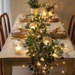 2-Set Eucalyptus Leaf String Lights – 30 LED Warm White Lights with Wreath Garland for Holiday Decor