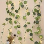 2-Set Eucalyptus Leaf String Lights – 30 LED Warm White Lights with Wreath Garland for Holiday Decor - Image 2