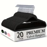 20pcs Velvet Hangers with Non-Slip Felt Coating