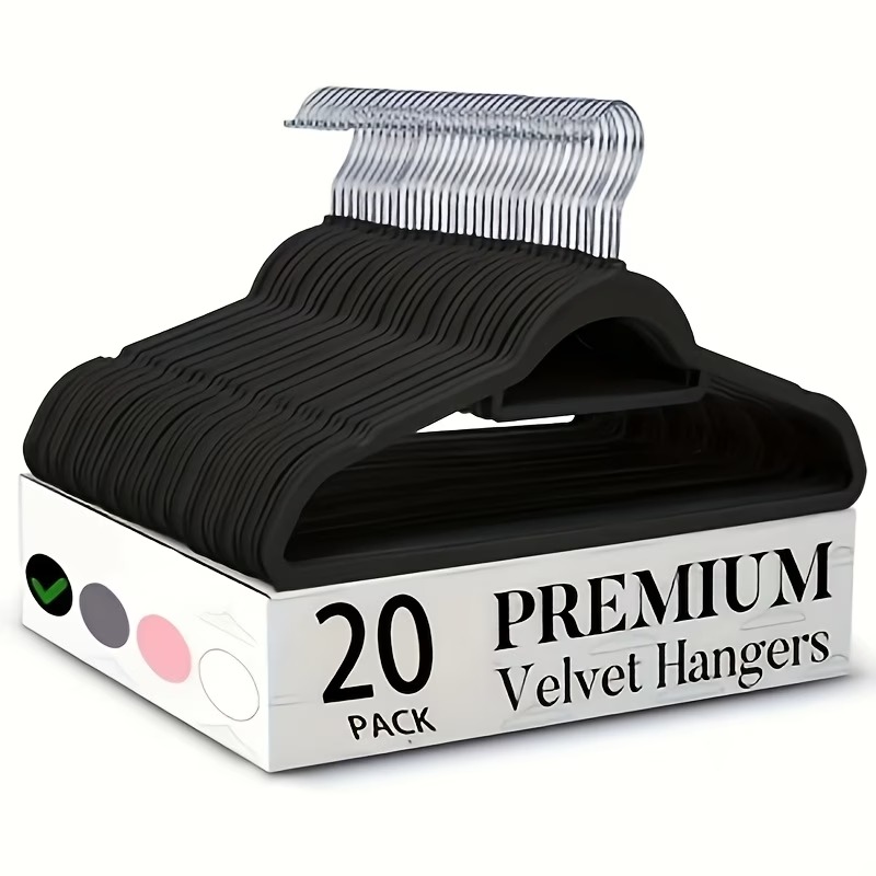 20pcs Velvet Hangers with Non-Slip Felt Coating