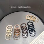 25pcs Random Color Bohemian Style Women's Hair Tie Set - Image 6