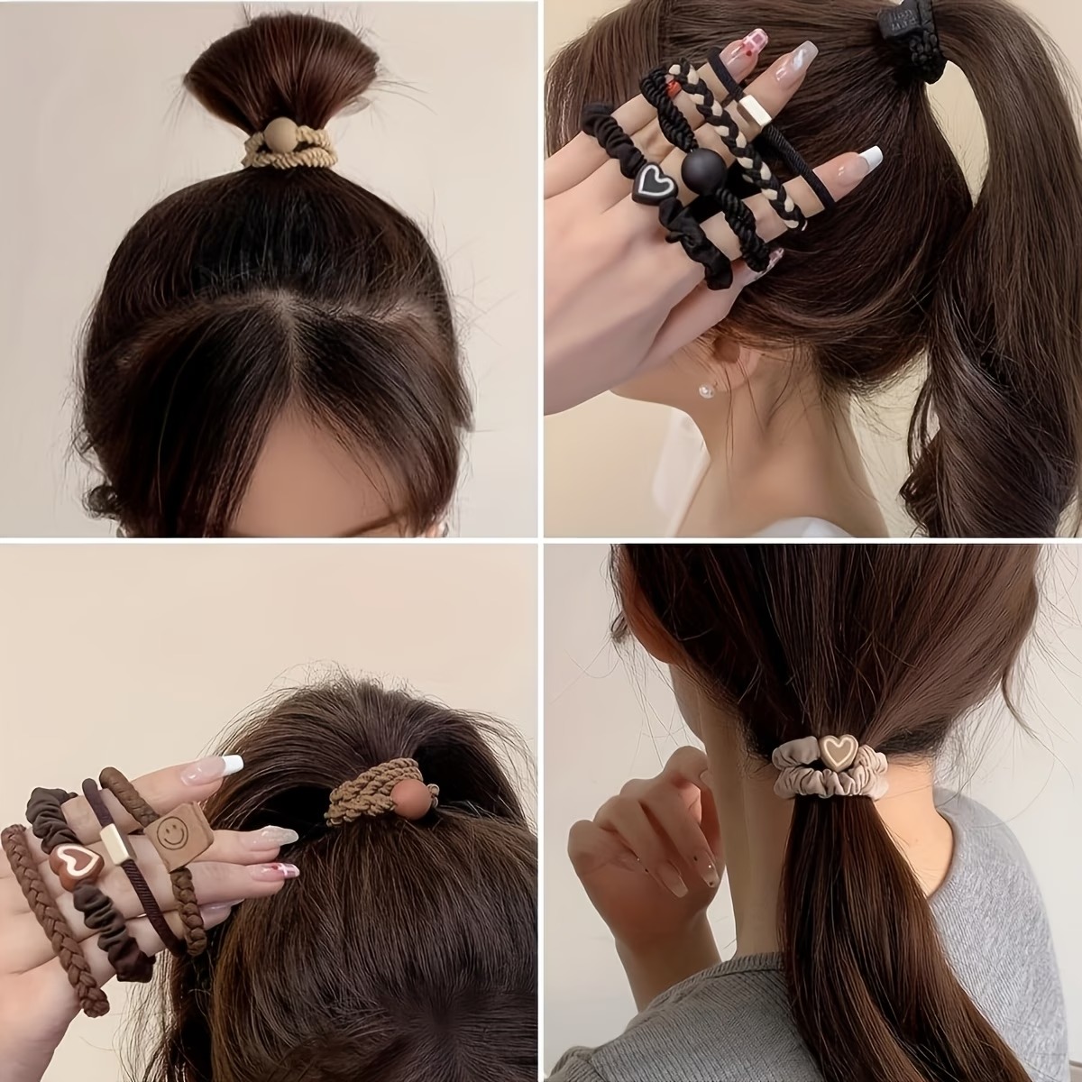 25pcs Random Color Bohemian Style Women's Hair Tie Set (4) 25pcs Random Color Bohemian Style Women's Hair Tie Set