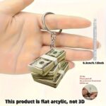2D Flat Acrylic Lucky Dollar Pendant, Cute & Charming Money-Themed Decoration for Car, Backpack & Keychain, Lightweight Gift