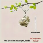 2D Flat Acrylic Lucky Dollar Pendant, Cute & Charming Money-Themed Decoration for Car, Backpack & Keychain, Lightweight Gift - Image 4