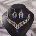2pcs/Set Fashionable Multi-Color Rhinestone Necklace Set