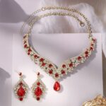 2pcs/Set Fashionable Multi-Color Rhinestone Necklace Set - Image 3